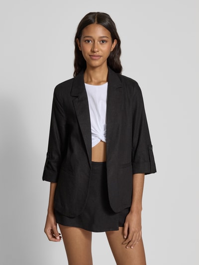 Only Loose Fit Blazer aus Viskose-Leinen-Mix Modell 'CARO' Black 4