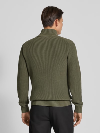 MCNEAL Strickpullover mit Troyer-Kragen Oliv 5