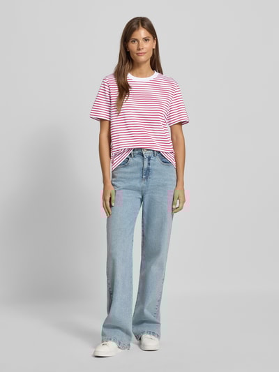 Selected Femme T-shirt o pudełkowym kroju z czystej bawełny model ‘ESSENTIAL’ Czerwony 1