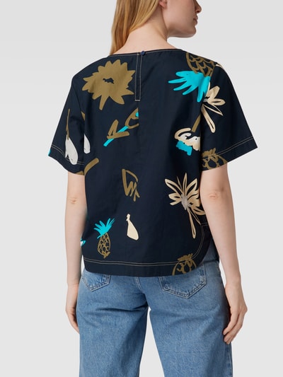Marc O'Polo Denim Blusenshirt mit Allover-Muster Marineblau 5