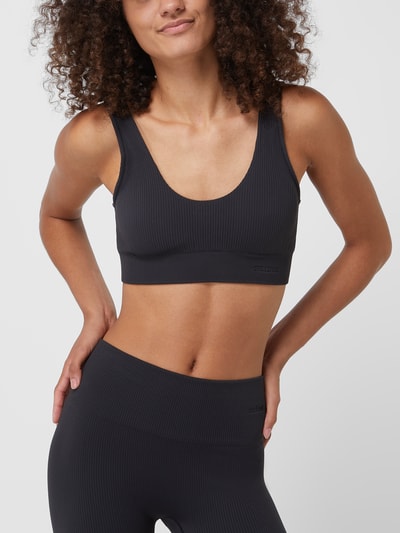 Saisei Bustier mit Rippenstruktur  Schwarz 4