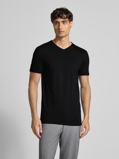 SELECTED HOMME Regular fit T-shirt van katoenmix, model 'NEWPIMA' Zwart - 4