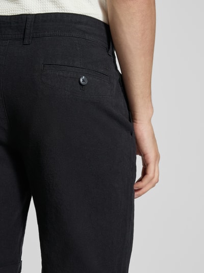 MCNEAL Regular Fit Leinenshorts mit Tunnelzug Black 3