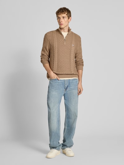 Tommy Jeans Regular fit gebreide pullover van zuiver katoen Beige - 1