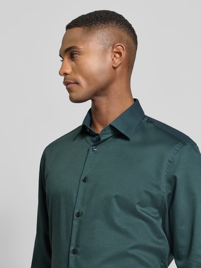 Jake*s Slim fit zakelijk overhemd van katoen met kentkraag Rietgroen - 3