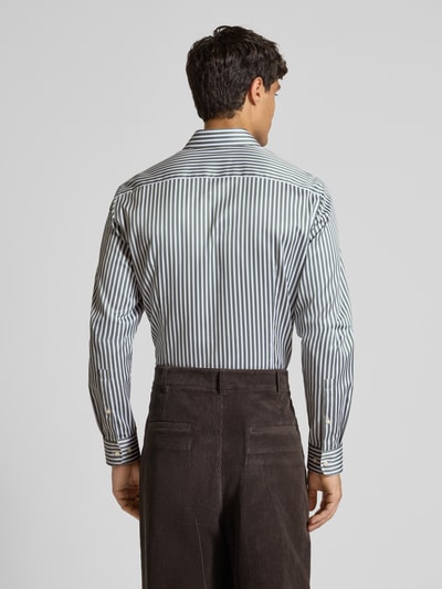 Jake*s Slim Fit Businesshemd mit Haifischkragen und extra langem Arm Dunkelgruen 5