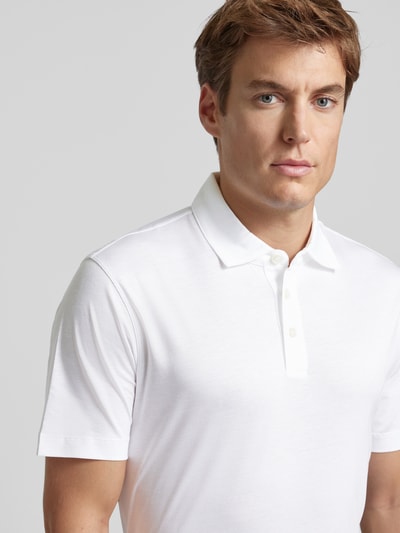 BOSS Slim Fit Poloshirt mit kurzer Knopfleiste Weiss 3