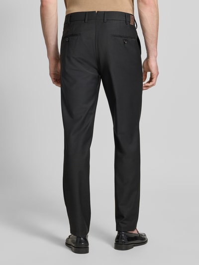 g1920 Spodnie materiałowe o kroju slim fit z dodatkiem wełny Czarny 5