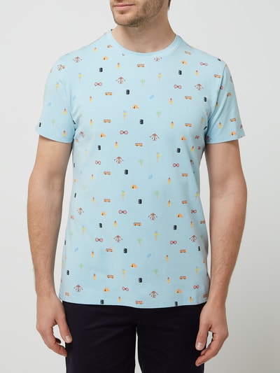 A Fish Named Fred T-Shirt mit Allover-Muster Hellblau 4