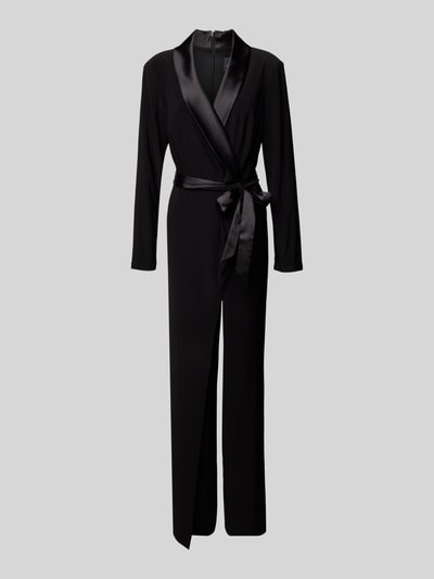 Adrianna Papell Jumpsuit mit Schalkragen und Bindegürtel Black 2