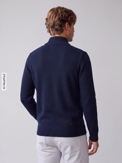 Polo Ralph Lauren Troyer o kroju regular fit z czystej bawełny Granatowy 5