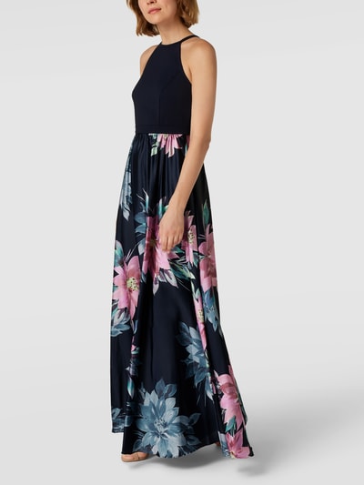 Jake*s Cocktail Abendkleid mit Allover-Muster Marine Melange 4