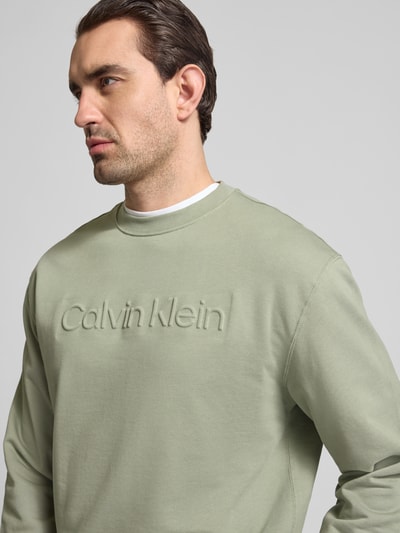 CK Calvin Klein Sweatshirt mit Rundhalsausschnitt und Logo Mittelgrau 3
