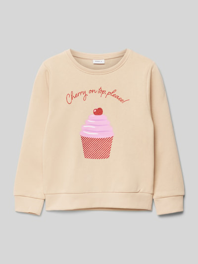 Name It Sweatshirt mit Motiv-Print Modell 'FOMIANA' Beige 1