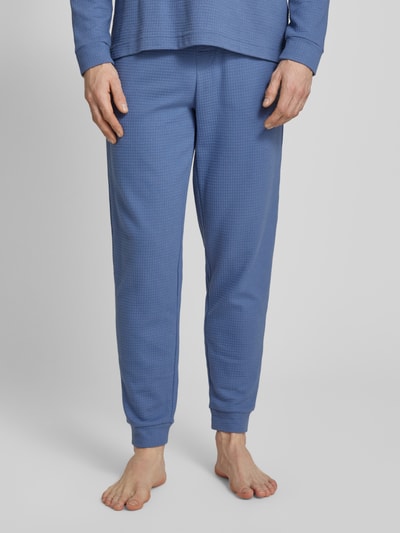 HUGO Relaxed Fit Sweatpants mit Strukturmuster Modell 'Austin' Jeansblau 4