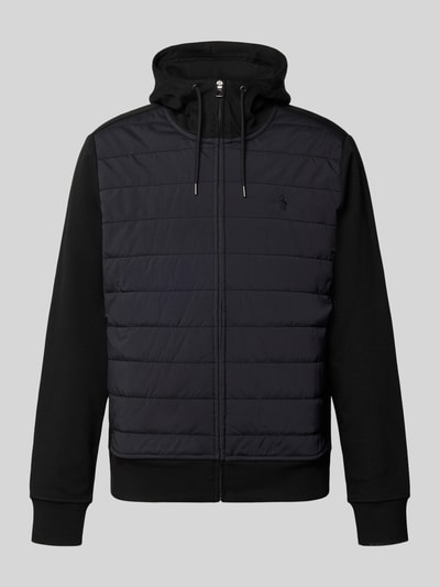 Produktfoto, Regular Fit Strickjacke aus Baumwoll-Mix von Polo Ralph Lauren, czarny kardigan rozpinany, lekko pikowana faktura, kontekst: kardigan męski Polo Ralph Lauren