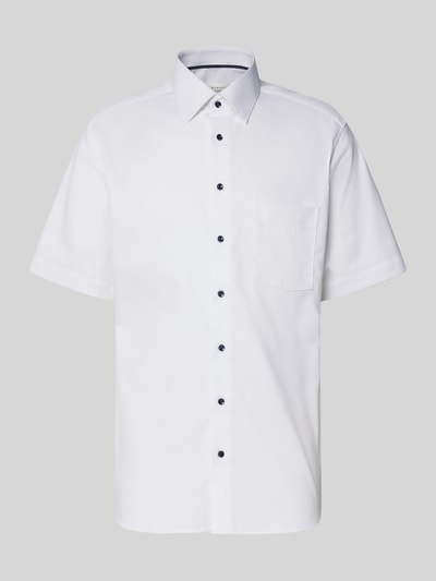 ETERNA Modern Fit Kurzarmhemd mit Knopfleiste Weiss 2