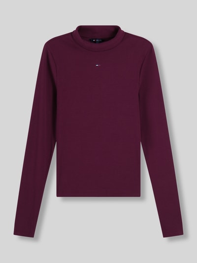 Tommy Jeans Slim Fit Langarmshirt aus Baumwoll-Mix  Bordeaux 2