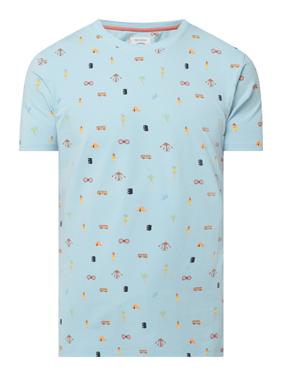 A Fish Named Fred T-shirt we wzory na całej powierzchni Jasnoniebieski 2