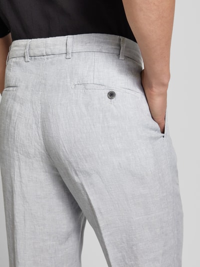 Hiltl Pantalon van linnen, model 'PARMA' Middengrijs - 3