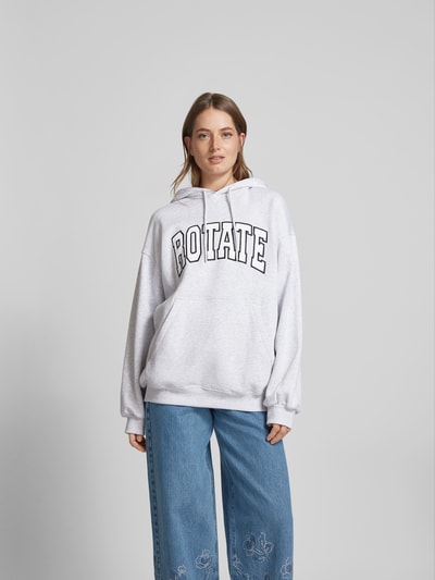 ROTATE Oversized Hoodie mit Kapuze Hellgrau 4