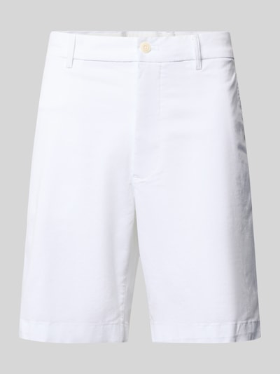 Produktfoto, weiße Chinoshorts aus Baumwoll-Mix Modell 'DOVER' von Tommy Hilfiger, Regular Fit, unifarben, glatte Textur, Knopfverschluss