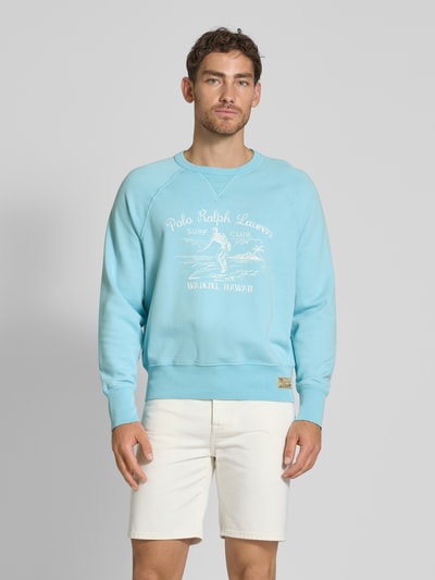 Polo Ralph Lauren Sweatshirt mit Label-Print Hellblau 4
