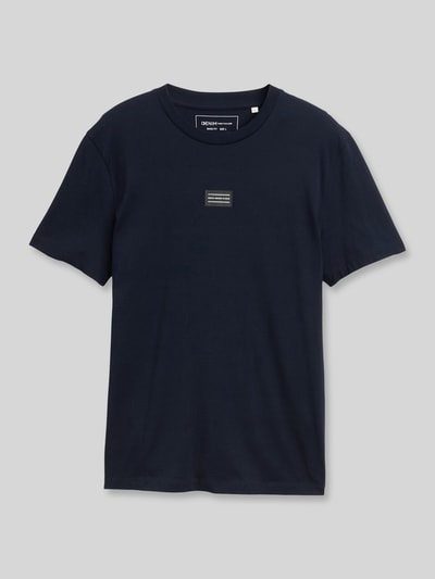Produktfoto, Regular Fit T-Shirt aus reiner Baumwolle von Tom Tailor Denim, Optik: Unifarben, Label-Schriftzug, Rundhals, Kurzarm, glatte Textur, Herren T-Shirt