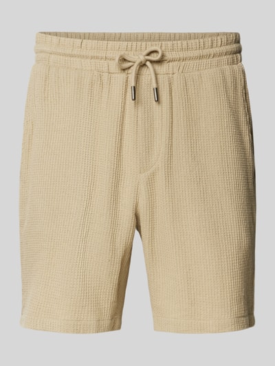 Only & Sons Korte broek met structuurmotief en elastische band, model 'BERTIL' Beige - 2