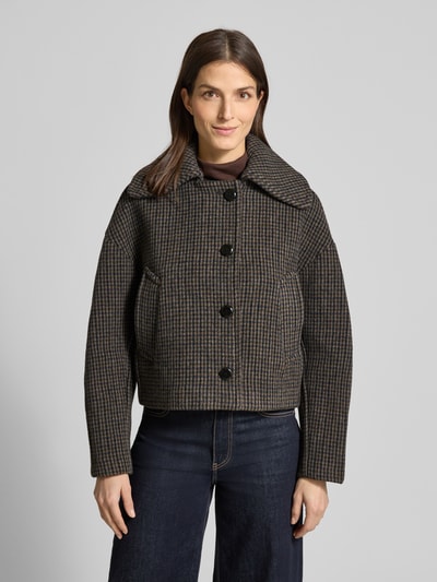 MANGO Regular Fit Jacke aus Woll-Mix mit Viskose-Anteil Modell 'Dita' Mittelbraun 4