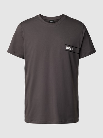 BOSS T-shirt met labelprint Middengrijs gemêleerd - 1