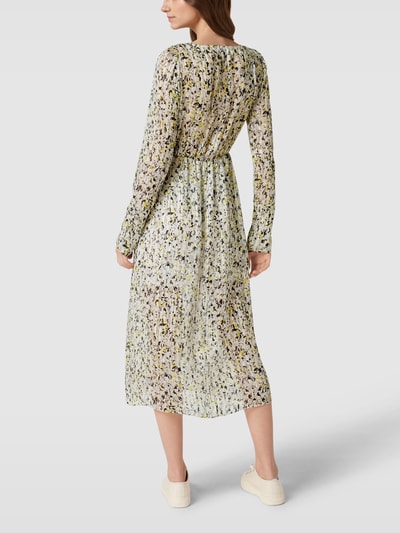 Patrizia Pepe Kleid mit Allover-Muster Hellgelb 5