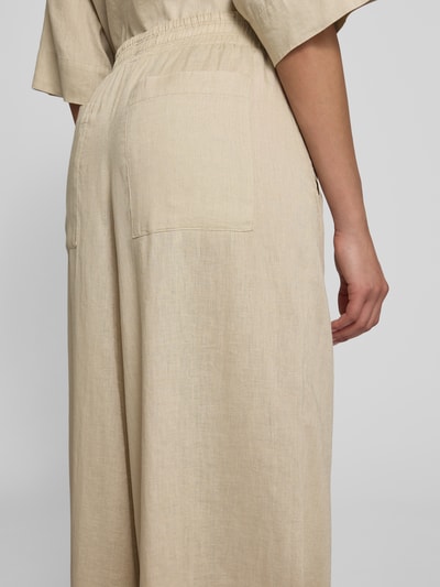 Drykorn Spodnie lniane o luźnym kroju z elastycznym pasem Piaskowy 3