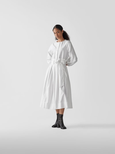 Devotion Hemdblusenkleid mit Kellerfalten Weiss 1