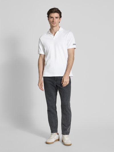 MC2 Saint Barth Regular Fit Poloshirt mit V-Ausschnitt Modell 'CHARLES' Weiss 1