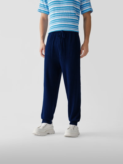 Maison Flaneur Hose mit elastischem Bund Blau 4