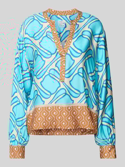 Emily Van den Bergh Blusenshirt mit V-Ausschnitt Aqua 2