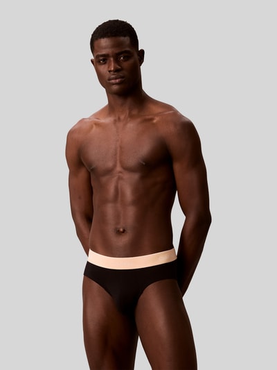 Calvin Klein Underwear Majtki o kroju regular fit z mieszanka bawełny w zestaw 3 szt. Czarny 4