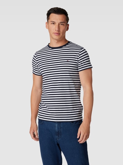 Tommy Hilfiger Slim Fit T-Shirt mit Label-Stitching Marine 4