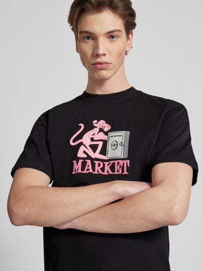 MARKET T-Shirt mit Rundhalsausschnitt Modell 'PINK PANTHER' Black 3