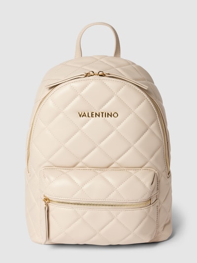 VALENTINO BAGS Rucksack mit Steppnähten und Label-Applikation Ecru 1