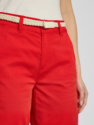 s.Oliver RED LABEL Regular fit korte chino met gevlochten riem Rood - 3