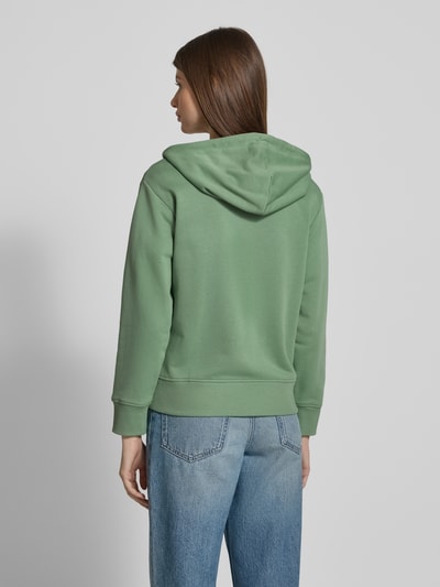 Gant Relaxed fit sweatjack van katoenmix met kangoeroezak Mintgroen - 5