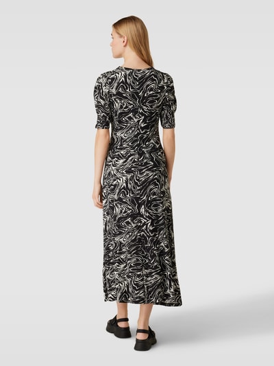 Soaked in Luxury Midi-jurk met all-over motief, model 'Hanadi' Zwart - 5