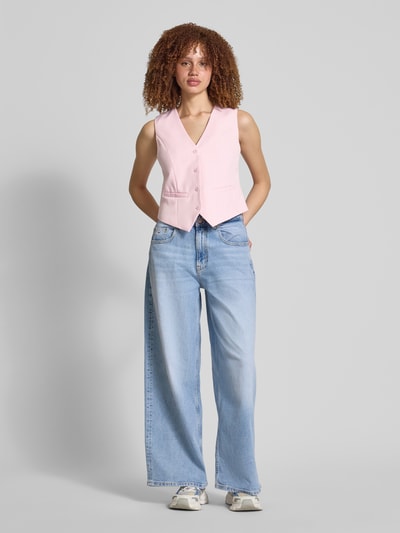 Pieces Regular fit gilet met 4-knoopssluiting, model 'BOZZY' Oudroze gemêleerd - 1