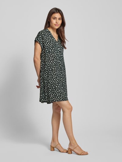 OPUS Knielanges Kleid mit Allover-Muster Modell 'Wularo dot' Petrol 1