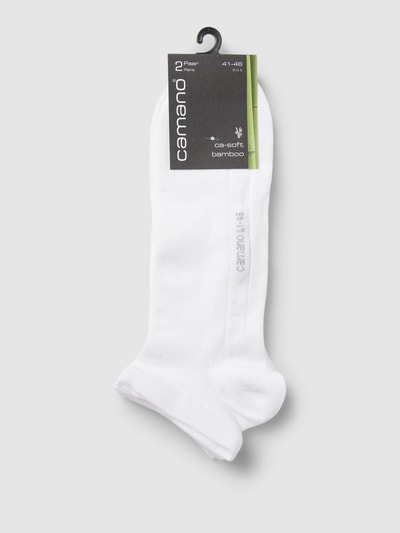 camano Sneakersocken mit Label-Detail im 4er-Pack Modell 'bamboo' Weiss 3