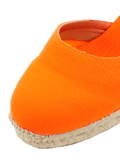 Castañer Wedges van textiel met vetersluiting, model 'Carina'  Neon oranje - 2