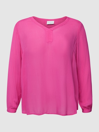 KAFFE Curve Bluse mit V-Ausschnitt Modell 'AMI' Pink 2