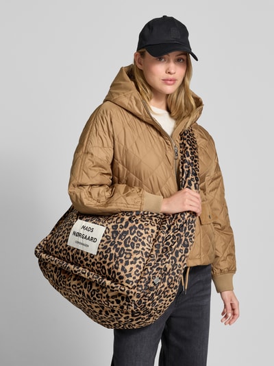 MADS NØRGAARD Schoudertas met logopatch, model 'Pillow' Middenbruin - 1